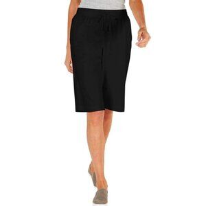 Karen Scott Sport Black Cotton Skimmer Shorts XS Extra Small